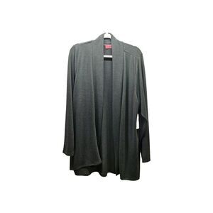 SIMPLY SCARLETT Womens Green Open Front Lightweight Longsleeve Cardigan Sweater